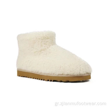 Fluffy αναψυχή αναπνεύσιμων λευκών βελούδινων μπότες χιονιού
